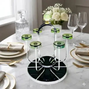 360° Rotating Premium Glass Holder Rack - Silver